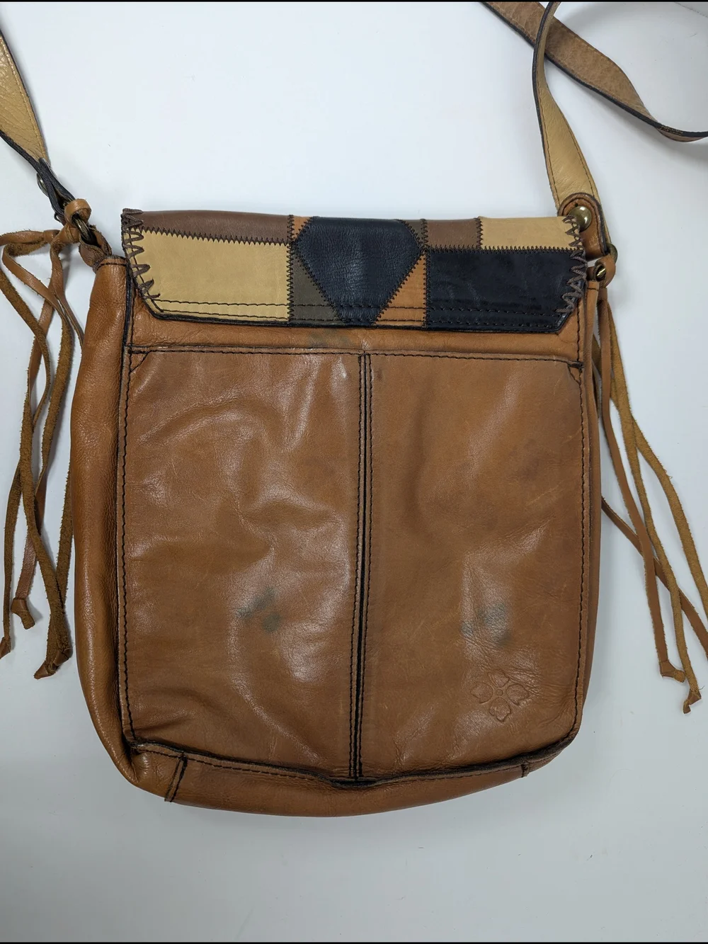 Patricia Nash Patchwork Armeno Genuine Leather Messenger Bag Crossbody Purse